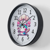 かわいいベイカーのシェフキャットキットパン | 壁時計 (傾斜)