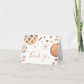 かわいいベイビーお菓子 秋のカボチャの赤ちゃん歓迎会 サンキューカード (正面)
