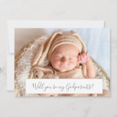 かわいいベイビーの名付け親になってもらおう!という写真 招待状 (正面)