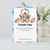 かわいいベイビーキュー性別発表パーティー サンキューカード (スタンド正面)