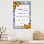かわいいベイビーシャワーのウェルカムサインタイル ポスター (キッチン)