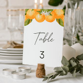 かわいいベイビーシャワーテーブルナンバー オレンジ 招待状