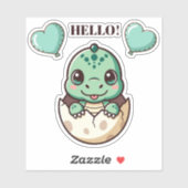 かわいいベイビードラゴン ステッカー – Hello Dragon Hatching f シール (シート)