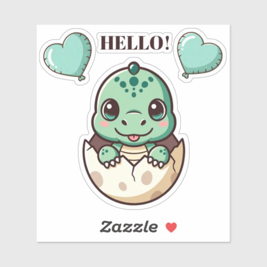 かわいいベイビードラゴン ステッカー – Hello Dragon Hatching f シール (シート)