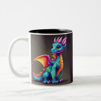かわいいベイビードラゴン ツートーンマグカップ