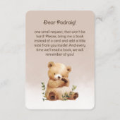 かわいいベイビーベア 赤ちゃんのシャワーブック 赤ちゃんのための エンクロージャーカード (裏面)