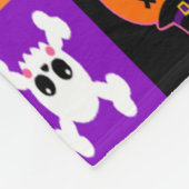かわいいベクターハロウィン幽霊カボチャ猫スカル フリースブランケット (角)