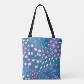 かわいいベクター花柄シームレス パターン トートバッグ (裏面)