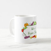 かわいいベジタリアンデイミニマリストロマンティックコーヒーM コーヒーマグカップ (正面左)