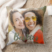 かわいいベスティーズセージ緑のハートと名前 クッション (ブランケット)