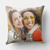 かわいいベスティーズセージ緑のハートと名前 クッション (裏面)