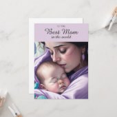 かわいいベストママ センチメンタル マザー＆ベイビー グリーティング カード (正面/裏面インサイチュ)