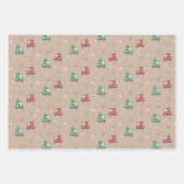 かわいいベスパクリスマスツリーオンクラフト ラッピングペーパーシート (正面3)