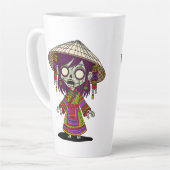 かわいいベトナムゾンビ カフェラテマグ (左アングル)