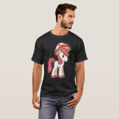 かわいいベニテングタケのユニコーンのキノコ帽子 Tシャツ (正面フル)