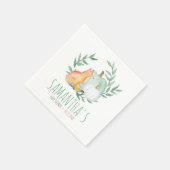 かわいいベビシャワーナプキンウォーターカラーパンプキン スタンダードカクテルナプキン (角)