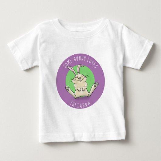 かわいいベビーうさぎ漫画イラストレーション ベビーTシャツ (正面)