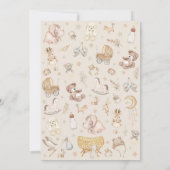 かわいいベビーおもちゃのぬいぐるみ　男女問わないベビーシャワー 招待状 (裏面)