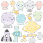 かわいいベビーかわいい太陽の系惑星 シール (正面)