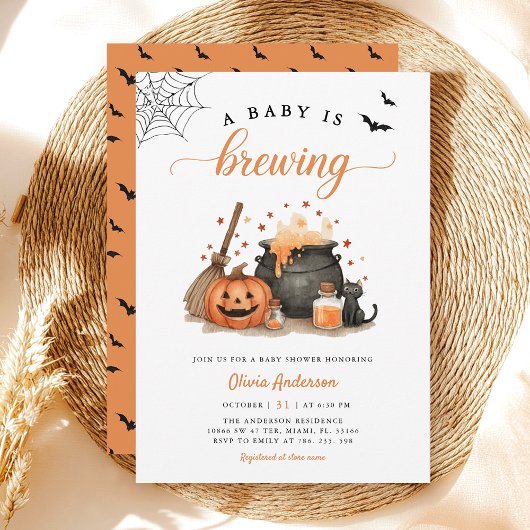 かわいいベビーがハロウィーンの赤ちゃんシャワーを浴びる 招待状