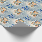 かわいいベビーが子どもの赤ちゃんシャワーを浴びる ラッピングペーパー (角)