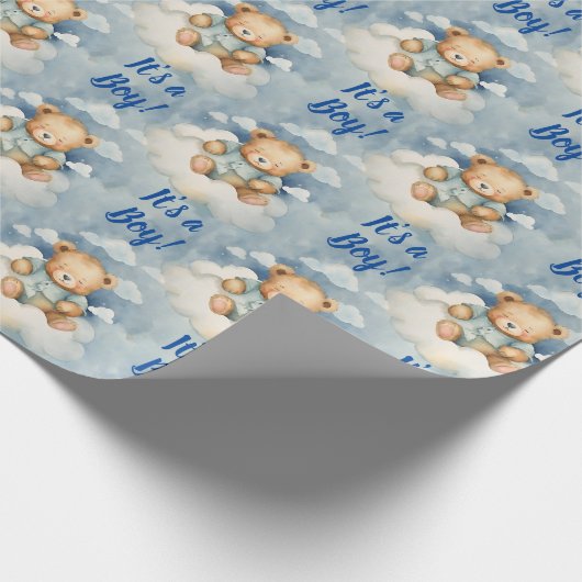 かわいいベビーが子どもの赤ちゃんシャワーを浴びる ラッピングペーパー (角)