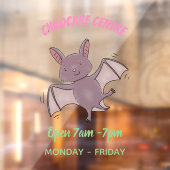 かわいいベビーこうもり飛んでいる漫画イラストレーション ウィンドウサイン (シート2)