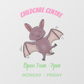 かわいいベビーこうもり飛んでいる漫画イラストレーション ウィンドウサイン (シート)