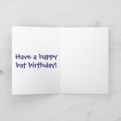 かわいいベビーこうもり飛んでいる漫画イラストレーション カード (内部)