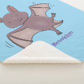 かわいいベビーこうもり飛んでいる漫画イラストレーション シェルパブランケット (3/4)