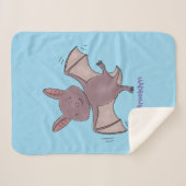 かわいいベビーこうもり飛んでいる漫画イラストレーション シェルパブランケット (正面(横))