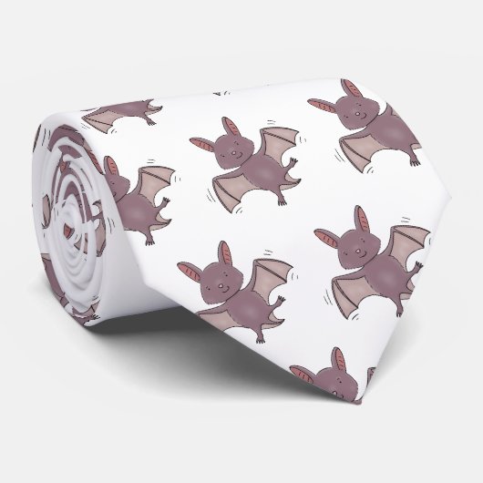 かわいいベビーこうもり飛んでいる漫画イラストレーション ネクタイ (ロール)