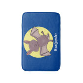 かわいいベビーこうもり飛んでいる漫画イラストレーション バスマット (正面縦)