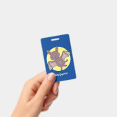 かわいいベビーこうもり飛んでいる漫画イラストレーション バッジ (Handheld)