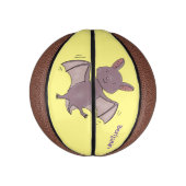 かわいいベビーこうもり飛んでいる漫画イラストレーション ミニバスケットボール (縦)