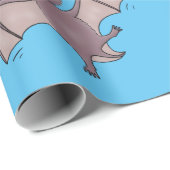 かわいいベビーこうもり飛んでいる漫画イラストレーション ラッピングペーパー (ロールコーナー)