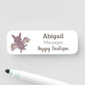 かわいいベビーこうもり飛んでいる漫画イラストレーション 名札 (インサイチュ)