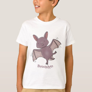 かわいいベビーこうもり飛んでいる漫画イラストレーション Tシャツ