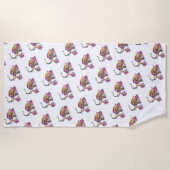 かわいいベビーとモマモゾウビーチタオル ビーチタオル (正面)