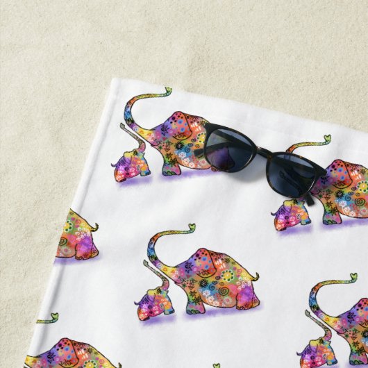 かわいいベビーとモマモゾウビーチタオル ビーチタオル (インサイチュ)