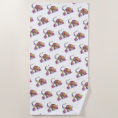 かわいいベビーとモマモゾウビーチタオル ビーチタオル (正面)