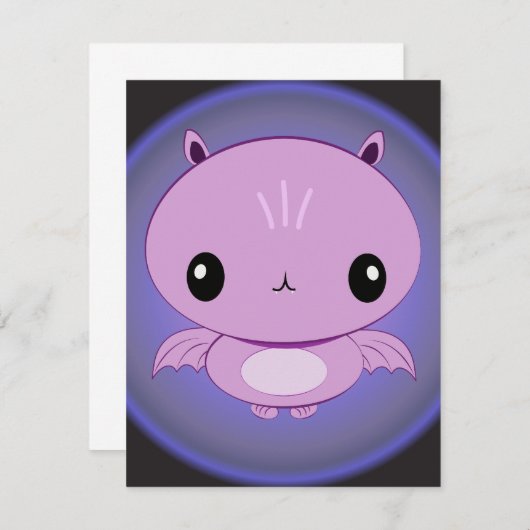 かわいいベビーのこうもりの招待状 招待状 (正面/裏面)