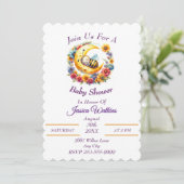 かわいいベビーのまわりに半月に眠る 招待状 (スタンド正面)