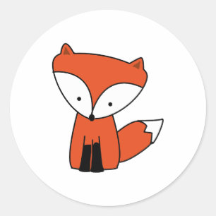 かわいいベビーのアカギツネ動物 ラウンドシール