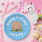 かわいいベビーのウォンバパーソナライズされたットの誕生日 ペーパープレート (パーティー)