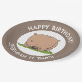 かわいいベビーのウォンバパーソナライズされたットの誕生日 ペーパープレート (アングル)