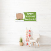 かわいいベビーのウォンバパーソナライズされたットの誕生日 横断幕 (インサイチュ)