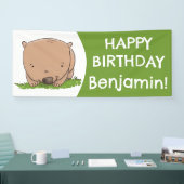 かわいいベビーのウォンバパーソナライズされたットの誕生日 横断幕 (トレードショー)