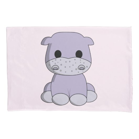 かわいいベビーのカバの漫画の子供 枕カバー (正面)