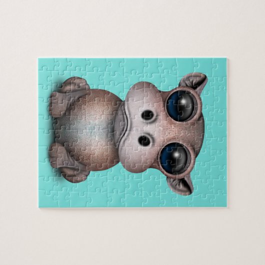 かわいいベビーのカバ ジグソーパズル (横)